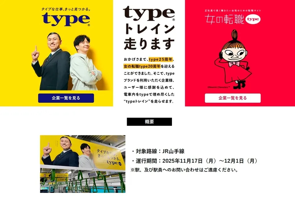 typeトレインがJR山手線を走るイメージ